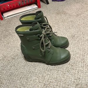 SOREL wedge rain boots